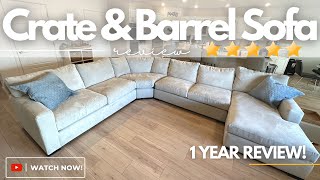 CRATE amp BARREL Axis 4Piece Sectional Sofa 1 YEAR REVIEW [upl. by Chapell]