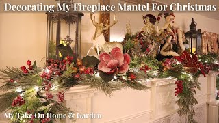 Decorate With Me The Fireplace Mantel For Christmas 2021 [upl. by Arihsan20]