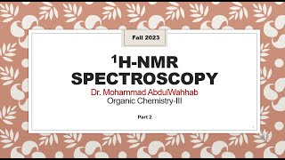 1HNMR spectroscopy for beginners  part 2 [upl. by Ailhat494]