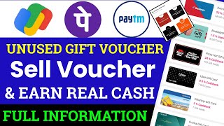 Sell Paytm Unused Gift Voucher  Unused Gift Voucher Kaise Sell Kare  Earning App 2024 Today [upl. by Aidin103]