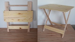 Cómo Hacer una Mesa Plegable de Madera  Tutorial Fácil con Pocas Herramientas [upl. by Brunell145]