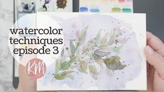 Splattering and Spattering Watercolor Technique  Watercolor Painting Tutorial 3 [upl. by Einnoc]