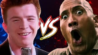 Rick Astley vs The Rock MEME Fight [upl. by Enajaras829]