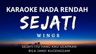 Sejati  Wings Karaoke Lower Key Nada Rendah Pria [upl. by Nodyl596]