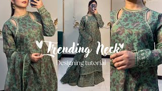 Most trending ✨Neck design cutting and stitching Pakistani style suit cutting and stitching [upl. by Wolfy]