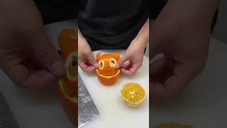 fruits and vegetables basket craft amp Orange Fruit Cutting Activity satisfying [upl. by Aicittel]