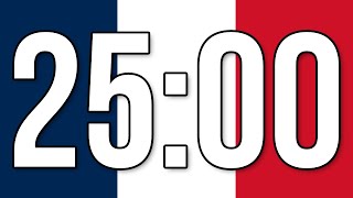 Minuterie 25 minutes  minuteur parfait  compte à rebours [upl. by Lacym]