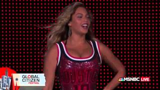 BeyonceBow Down Flawless Feeling myself and Yonce at 2015 Global Citizen Festival HD [upl. by Artimas]