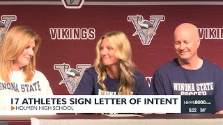 17 Vikings sign Letter of Intent at Holmen High school [upl. by Anuat]