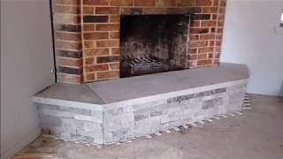 Fireplace Facelift using natural stone veneer [upl. by Hanus]