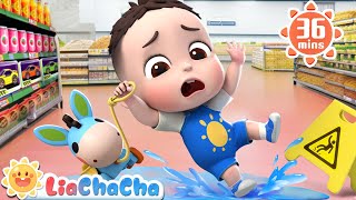 Baby Falling Down  Play Safe Song  Safety at the Market  Kids Songs amp Nursery Rhymes  LiaChaCha [upl. by Elacim]