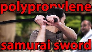 Indestructible Plastic Samurai Sword Demonstration  KarateMartcom [upl. by Agustin]