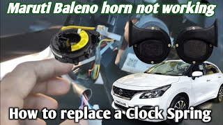 Maruti Baleno horn not working  How to replace a Clock Spring  Clock spring remove  horn problem [upl. by Wickman]