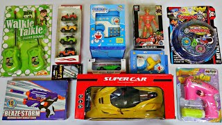 Unboxing🥰RC Car Doraemon Piggybank Gun Walkie Talkie Bubble Gun Spinner Iron man Lazer light [upl. by Dituri108]