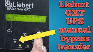 Liebert GXT UPS manual bypass transfer [upl. by Meier]