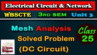 Mesh AnalysisProblemDC CircuitBasic Electrical EngineeringBTech Diploma [upl. by Shabbir]