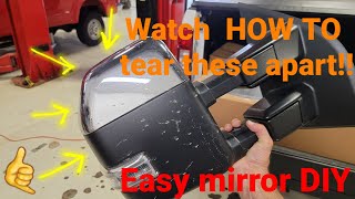 Disassembling Ford Superduty Truck Mirrors 20172022  Easy HOW TO [upl. by Ahsauqram]