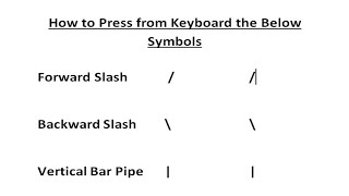 How to Press Forward slash  Backward slash  Vertical Bar from keyboard [upl. by Amri]