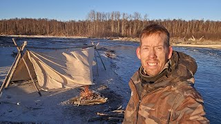 Solo Winter Bushcraft Camping in Alaska [upl. by Raf]