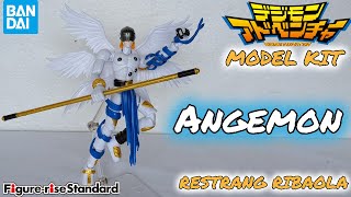 Angemon Digimon Digital Monster Figure Rise Standard Model Kit Bandai revisión en español [upl. by Hakym]