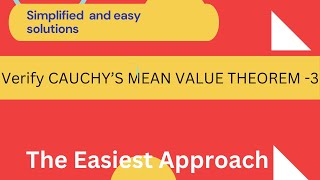 Verify Cauchys Mean value Theorem [upl. by Aneehsit]