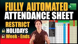 Automated Advanced Attendance Sheet With Holidays  Fully Automated Attendance Sheet English [upl. by Allicserp220]