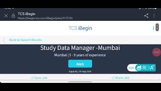 Tata Consultancy Services  TCS   Clinical Data Management  Multiple Location [upl. by Nirrej]