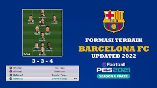 BARCELONA BEST FORMATION NEW SQUAD UPDATED 2022  PES 2021 [upl. by Daraj]