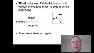 Põhikooli füüsika  8 klass  Teisendamine ruumalaühikutega  Tihedus [upl. by Angelle768]