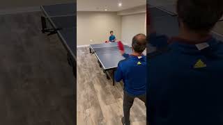 What a lucky point pingpong table tennis match intense 8yearoldkid subscribe [upl. by Eittah]