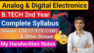 Analog amp Digital Electronics BTECH 2nd Year Complete Syllabus and books My notestips makaut [upl. by Dario]