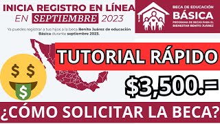 ¿Como Solicitar la Beca de Educación Básica septiembre 2023 TUTORIAL RÁPIDO [upl. by Darrill]