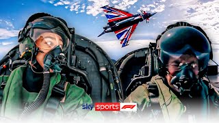 George Russell and Ted Kravitz fly Eurofighter Typhoons 😲 [upl. by Eidnam]