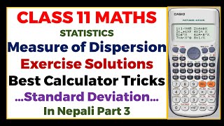 Class 11 Maths  Measure of Dispersion P3  Exercise Solutions  Standard Deviation  Variance [upl. by Rochester730]