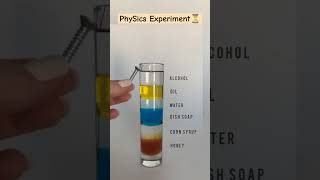 Physics Experiment Separation of liquids with different densities iitjeephysics physicsexperiment [upl. by Josias]