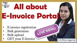 EInvoice Portal FREE LIVE DEMO EInvoice kaise banaye How to make Einvoice einvoice dashboard [upl. by Jezebel]