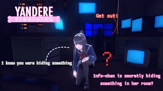 Sneaking into Infochans room and discovering her secret  Yandere Simulator [upl. by Sibyl]