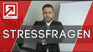 Vorstellungsgespräch  Stressfragen im Vorstellungsgespräch perfekt beantworten [upl. by Orvah15]