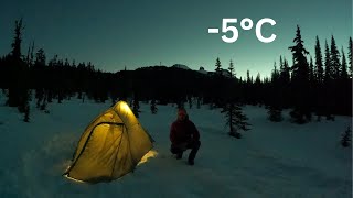 Solo winter camping in the Canadian backcountry [upl. by Etram]