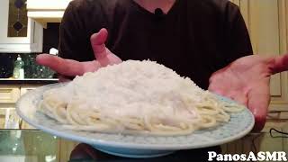 Eating Carbonara  Panos ASMR Greek Mukbang [upl. by Manly420]