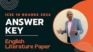 Answer Key to ICSE 10 English Literature Paper 2024 Board Exam  SWS  Sudhir Sir [upl. by Lilllie]