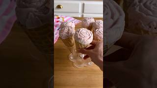 Rose Ice cream Cones 🌹 baking [upl. by Fording]