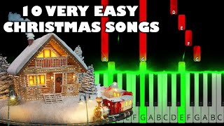 10 Very Easy Christmas Songs  SLOW BEGINNER PIANO TUTORIAL  SHEET MUSIC by Andantino [upl. by Anos]