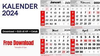 KALENDER 2024 FREE DOWNLOAD GRATIS [upl. by Netsruk]