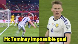 McTominay incredible free kick goal vs Spain but VAR ruled offside [upl. by Aicerg878]