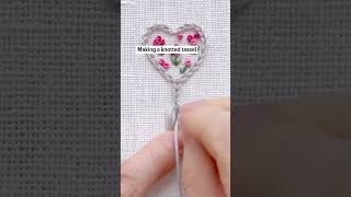 🤍Making a knotted tassel프랑스자수 자수 취미생활 힐링타임 刺繍 broderie embroideryembroiderytutorial [upl. by Fusco]