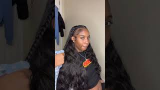 2 Stitch Braids Quick Weave with Half Curly Hairstyle Tutorial [upl. by Drofnas]