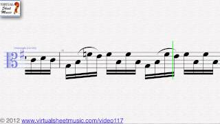 Johann Sebastian Bachs Prelude from Suite 1 Viola and Piano sheet music  Video Score [upl. by Aklim]