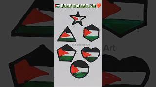 Palestine 🇵🇸 Flag Drawing in shapes palestine flag shorts [upl. by Adneram]