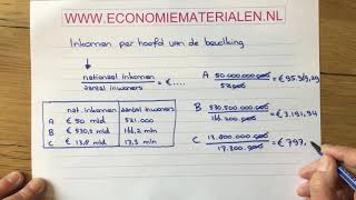 Inkomen per hoofd van de bevolking berekenen economiematerialen [upl. by Eednac]